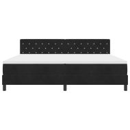 Легло с пружинирана основа с матрак Черно 200 x 200 cm Кадифе