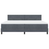 Легло с пружинирана основа Тъмен сив 200 x 200 cm Кадифе