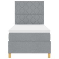 Легло с пружинирана основа Светлосиво 100 x 200 cm текстил