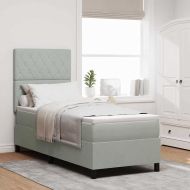 Легло с пружинирана основа Светлосиво 80 x 200 cm текстил