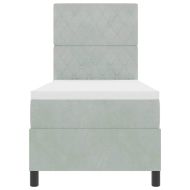 Легло с пружинирана основа Светлосиво 80 x 200 cm текстил