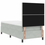 Легло с пружинирана основа Светлосиво 100 x 200 cm текстил