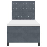 Легло с пружинирана основа Тъмен сив 100 x 200 cm текстил