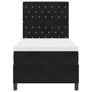 Легло с пружинирана основа с матрак Черно 100 x 200 cm текстил