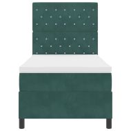 Легло с пружинирана основа Тъмен зелен 100 x 200 cm текстил