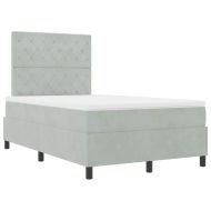 Легло с пружинирана основа Светлосиво 120 x 200 cm текстил