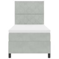 Легло с пружинирана основа Светлосиво 100 x 200 cm текстил