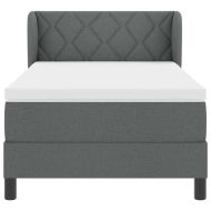 Легло с пружинирана основа Тъмносив 90 x 190 cm текстил