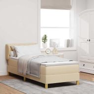 Легло с пружинирана основа с матрак Крем 80 x 200 cm текстил