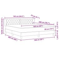 Легло с пружинирана основа Светлосиво 160 x 200 cm Кадифе