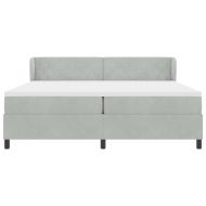 Легло с пружинирана основа Светлосиво 200 x 200 cm Кадифе