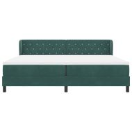 Легло с пружинирана основа Тъмнозелено 200 x 200 cm Кадифе