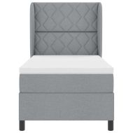 Легло с пружинирана основа Светлосиво 100 x 200 cm текстил