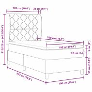 Легло с пружинирана основа Светлосиво 100 x 200 cm текстил