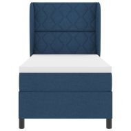 Легло с пружинирана основа с матрак Синьо 100 x 200 cm текстил