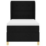 Кутия със спална основа и матрак Тъмен Сив 90x190 см Черно