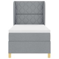 Кутия със спална основа и матрак Тъмен Сив 90x190 см Светлосиво