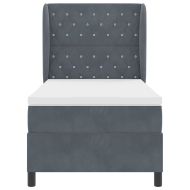 Легло с пружинирана основа Тъмен сив 200 x 100 cm Полиестер