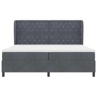 Легло с пружинирана основа Тъмен сив 200 x 200 cm Полиестер