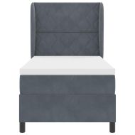Легло с пружинирана основа Тъмен сив 200 x 100 cm Полиестер