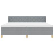 Легло с пружини с матрак Светлосиво 200 x 200 cm текстил