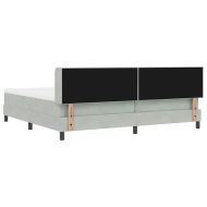 Легло с пружинирана основа Светлосиво 200 x 200 cm Полиестер