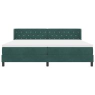 Легло с пружинирана основа Тъмен зелен 200 x 200 cm Полиестер
