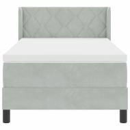 Легло с пружинирана основа Светлосиво 200 x 90 см Полиестер