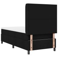 Легло с пружинирана основа с матрак Черно 100 x 200 cm текстил