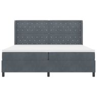 Легло с пружинирана основа Тъмен сив 200 x 200 cm Кадифе