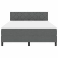 Легло с пружинирана основа с LED Тъмносив 140 x 200 cm текстил