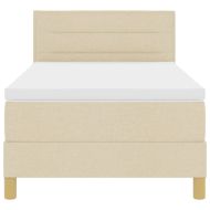 LED кутия за пружини с легло с матрак Крем 100 x 200 cm текстил