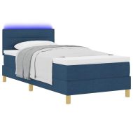 LED кутия за пружини с легло с LED Синьо 100 x 200 cm текстил