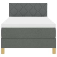 LED кутия за пружини с легло Тъмен сив 90 x 200 cm текстил