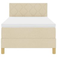 LED кутия за пружини с легло с матрак Крем 100 x 200 cm текстил