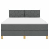 LED кутия за пружини с легло Тъмен сив 140 x 190 cm текстил