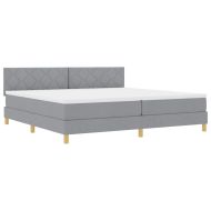 LED кутия за пружини с легло Светлосиво 200 x 200 cm текстил