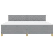 LED кутия за пружини с легло Светлосиво 200 x 200 cm текстил