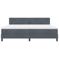 LED кутия за пружини с легло Тъмен сив 200 x 200 cm Кадифе