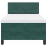 LED кутия за пружини с легло Тъмен зелен 90 x 190 cm Кадифе