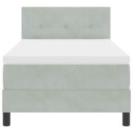 LED кутия за пружини с легло Светлосиво 90 x 200 cm Кадифе