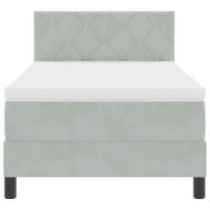 LED кутия за пружини с легло Светлосиво 90 x 200 cm Кадифе