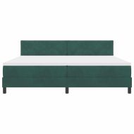 LED кутия за пружини с легло Тъмен зелен 200 x 200 cm Кадифе