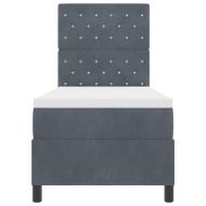 LED кутия за пружини с легло Тъмен сив 80 x 200 cm текстил