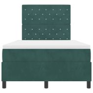 LED кутия за пружини с легло Тъмен зелен 120 x 190 cm текстил