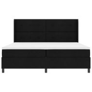 LED кутия за пружини с легло Черно 200 x 200 cm текстил