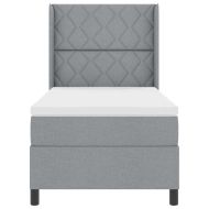 LED кутия за пружини с легло Светлосиво 100 x 200 cm текстил