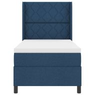 LED кутия за пружини с легло Синьо 100 x 200 cm текстил