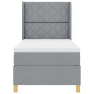 Легло с пружинирана основа Светлосиво 100 x 200 cm текстил