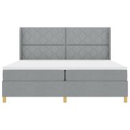 Легло с пружинирана основа Светлосиво 200 x 200 cm текстил